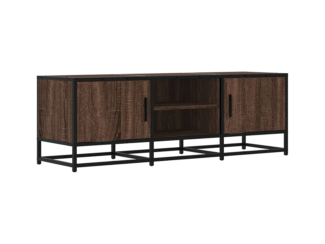 Mobile TV Rovere Marrone 120x35x41 cm Legno Multistrato Metallo