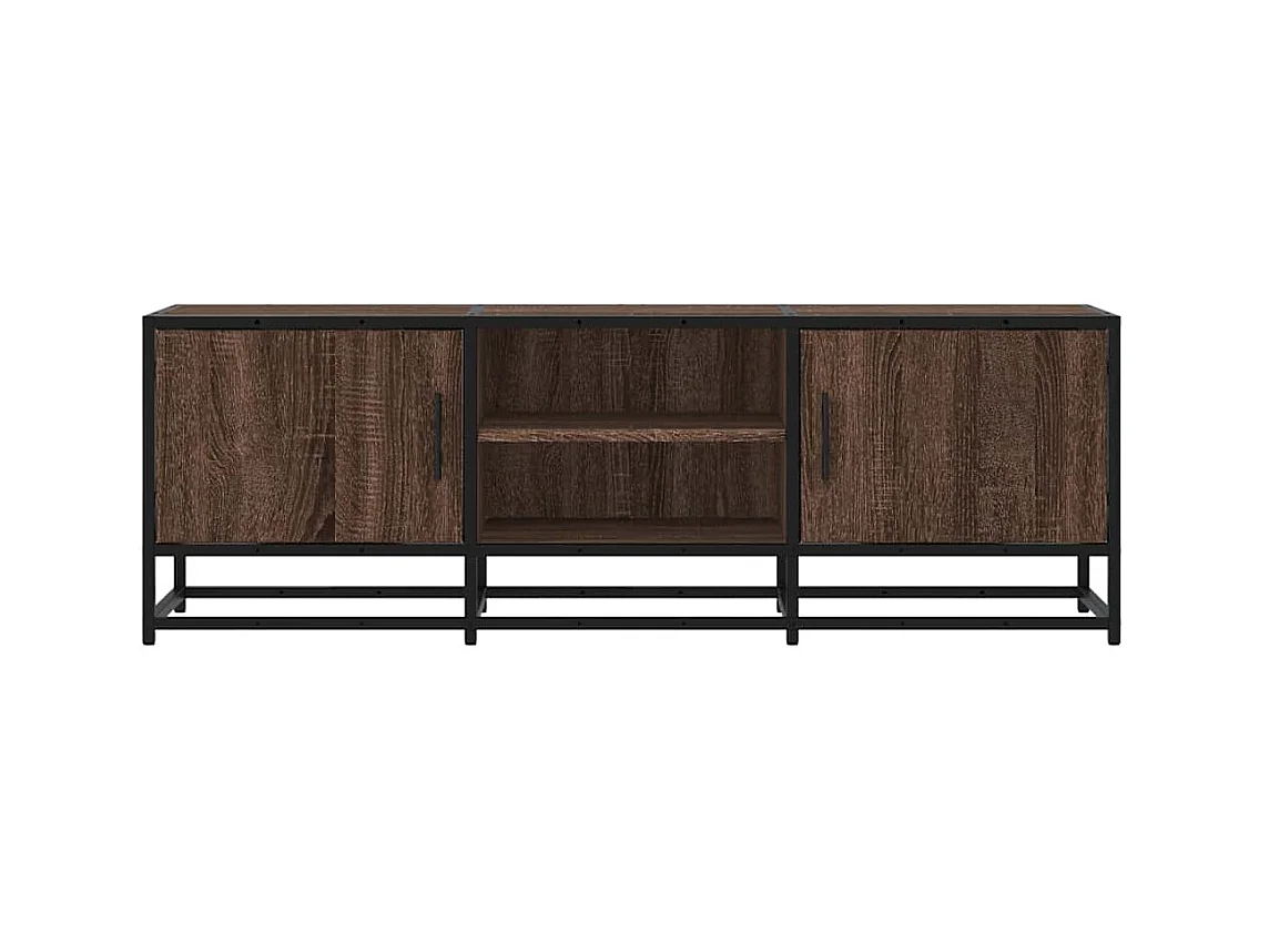 Mobile TV Rovere Marrone 120x35x41 cm Legno Multistrato Metallo
