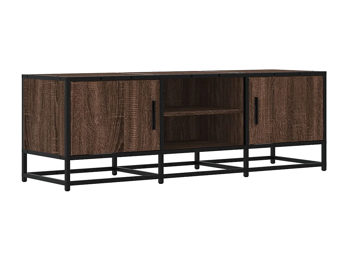 Tv-meubel 120x35x41 cm bewerkt hout metaal bruin eikenkleur