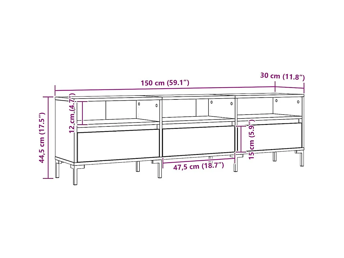 TV-Schrank Artisan-Eiche 150x30x44,5 cm Holzwerkstoff