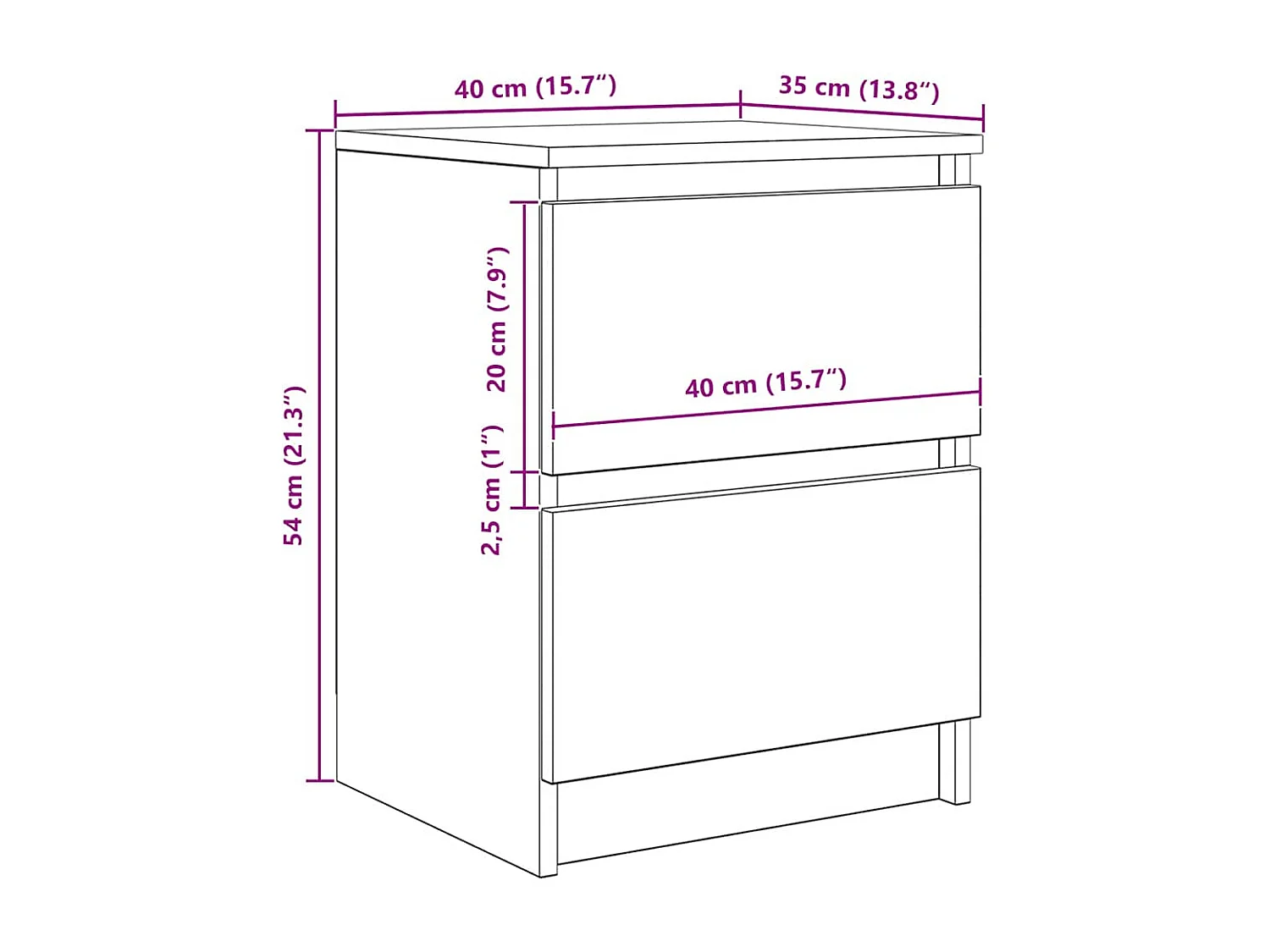 Móvel de TV 40x35x54 cm derivados de madeira carvalho sonoma
