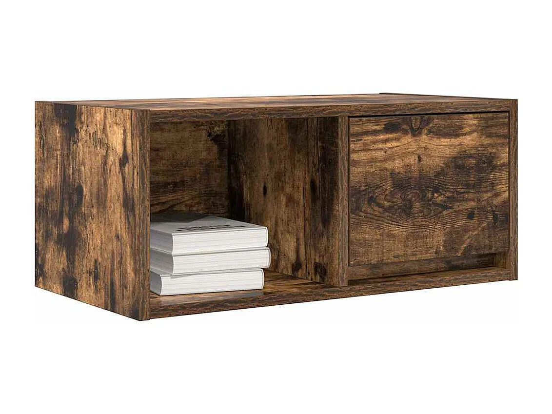 Meuble TV chêne fumé 60x31x25,5 cm bois d'ingénierie