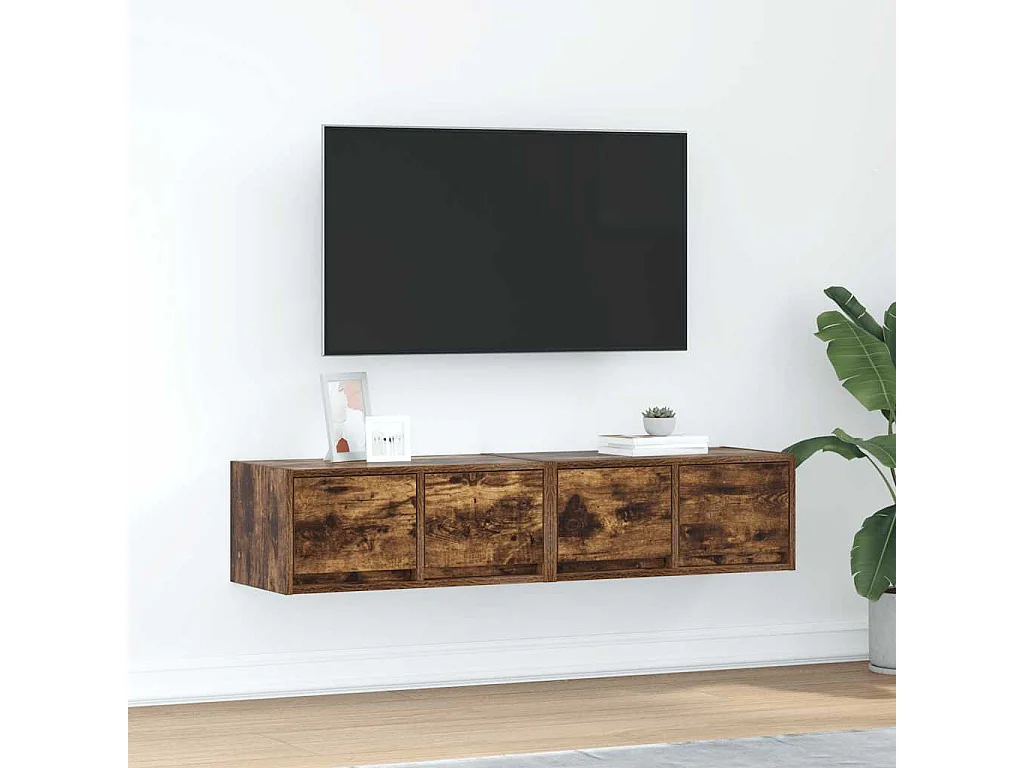 Meubles TV 2 pcs chêne fumé 60x31x25,5 cm bois d'ingénierie