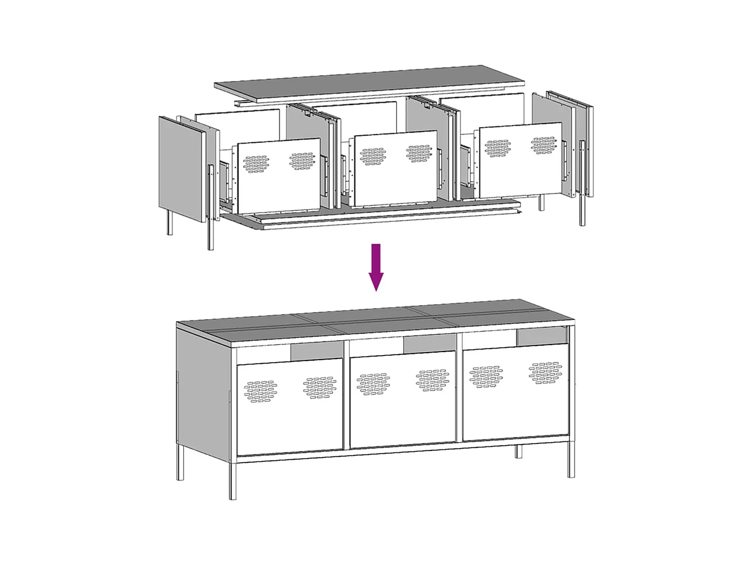 TV-Schrank Anthrazit 101,5x39x43,5 cm Kaltgewalzter Stahl