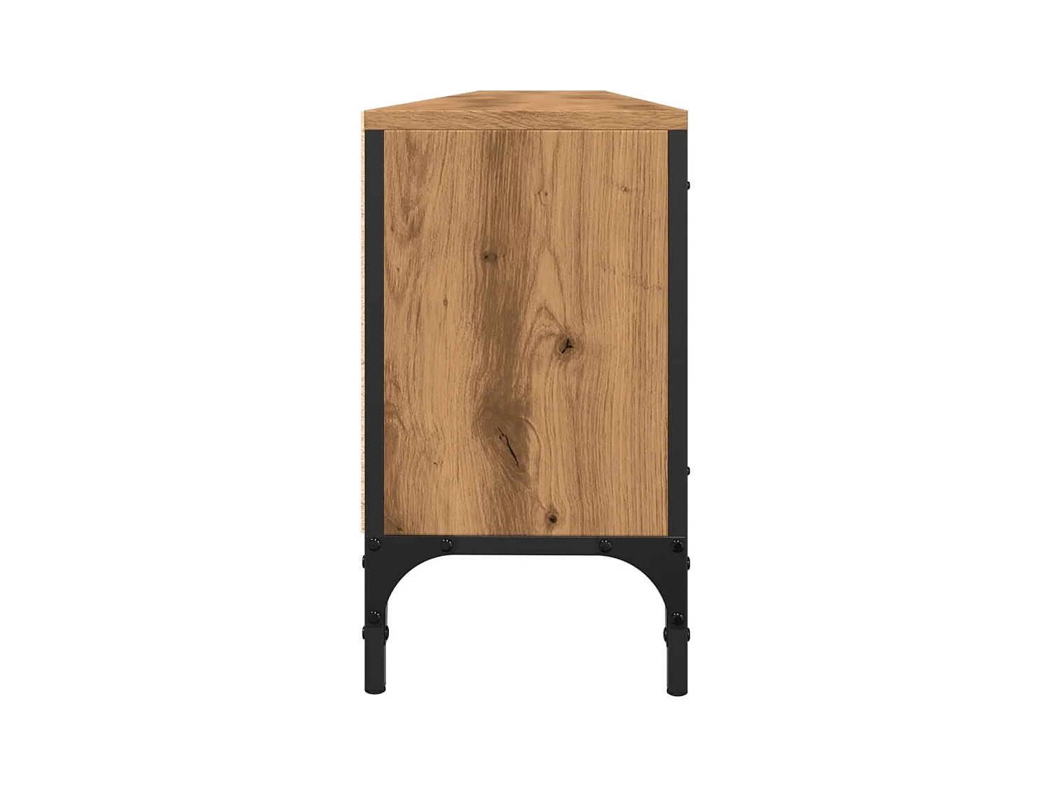 Tv-meubel met lade 200x25x44 cm bewerkt hout artisanaal eiken