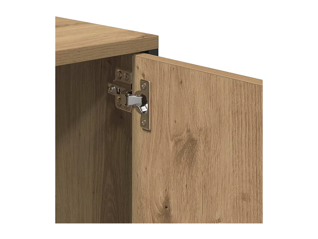 Tv-meubel met lade 200x25x44 cm bewerkt hout artisanaal eiken