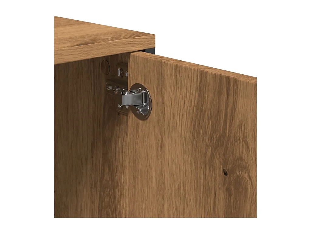 Tv-meubel met lade 200x25x44 cm bewerkt hout artisanaal eiken