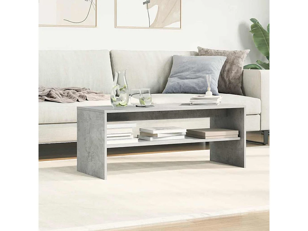 Meuble TV Gris béton 100 x 40 x 40 cm Aggloméré