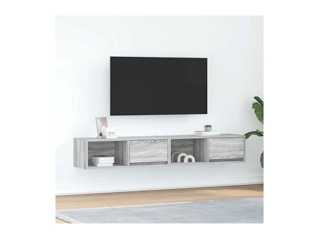 Meubles TV 2 pcs sonoma gris 80x31x25,5 cm bois d'ingénierie
