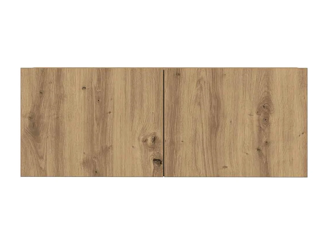 Set Mobile TV 4 pz Montato a Parete Rovere in Legno Multistrato