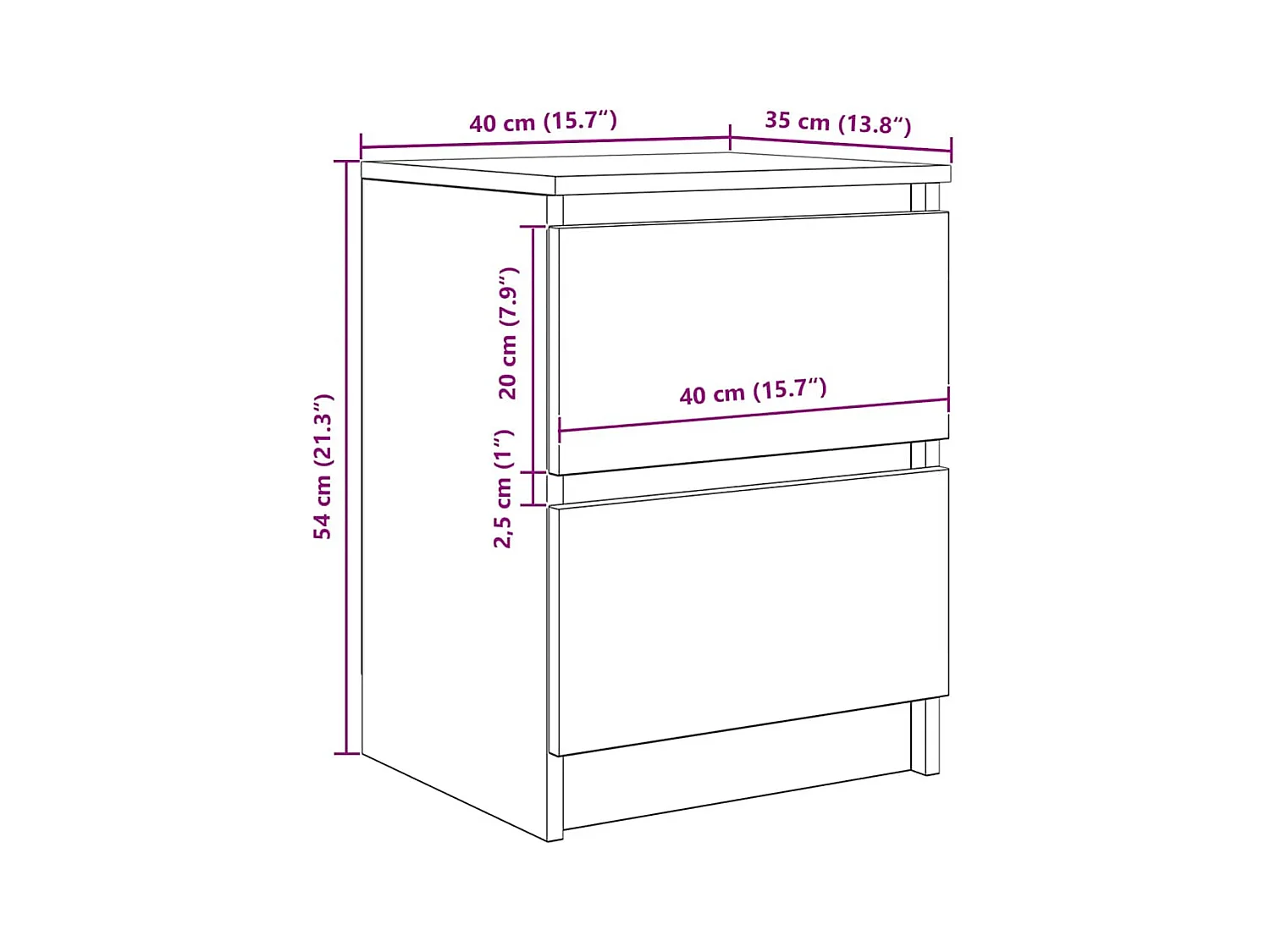 Meuble TV blanc 40x35x54 cm bois d'ingénierie