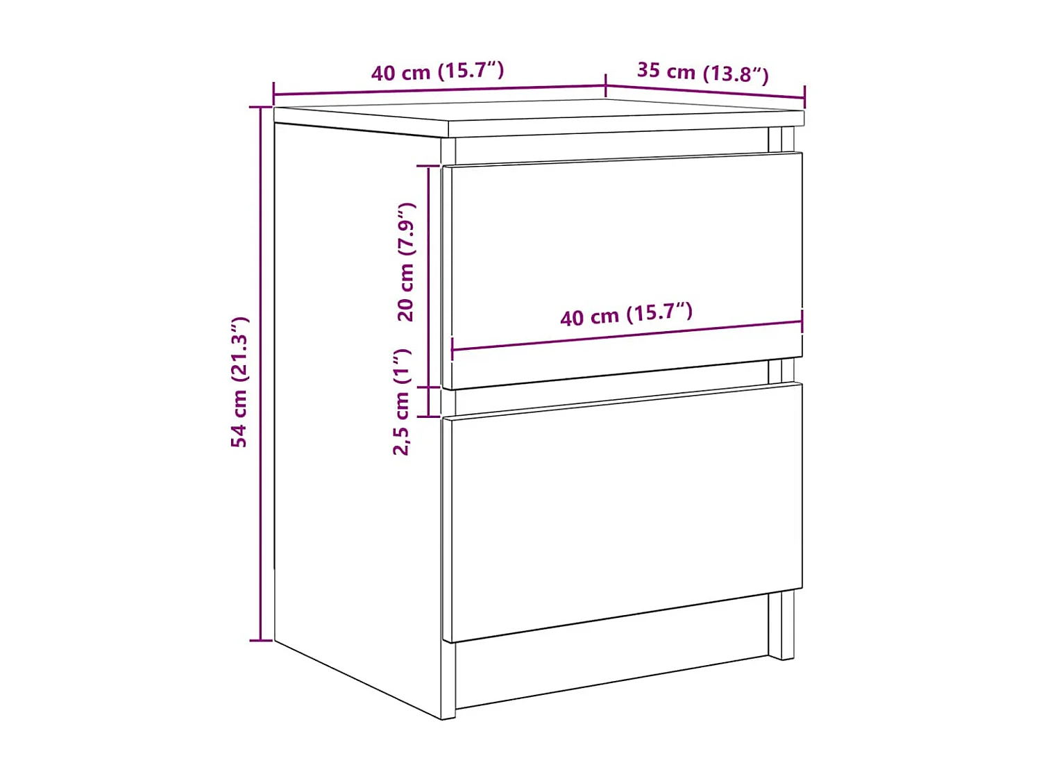 Meuble TV blanc 40x35x54 cm bois d'ingénierie