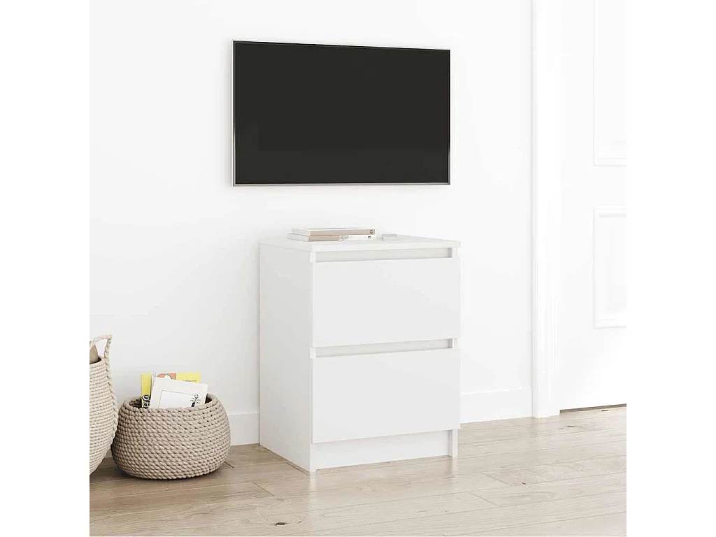 Meuble TV blanc 40x35x54 cm bois d'ingénierie