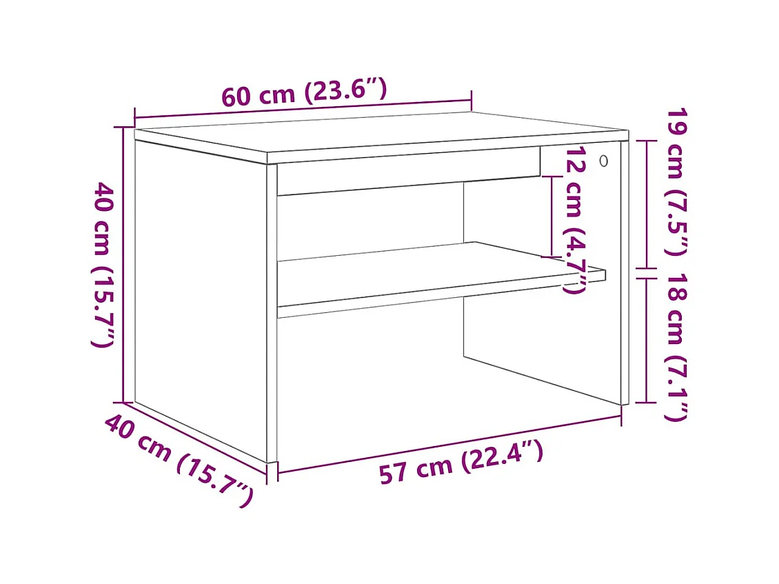Meuble TV blanc 60x40x40 cm bois d'ingénierie