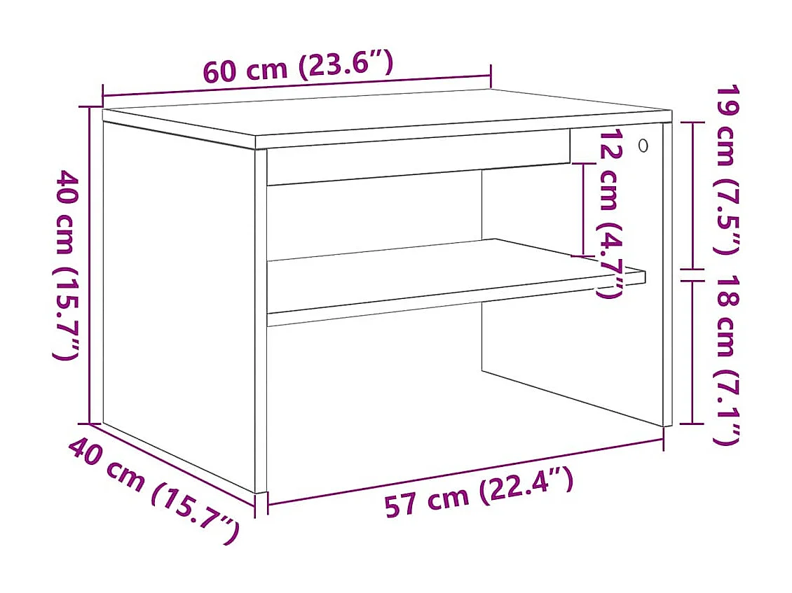 Mueble para TV madera contrachapada blanco 60x40x40 cm