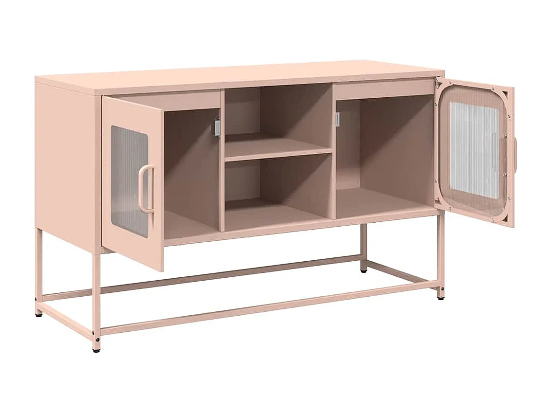 Meuble TV rose 100,5x39x60,5 cm acier