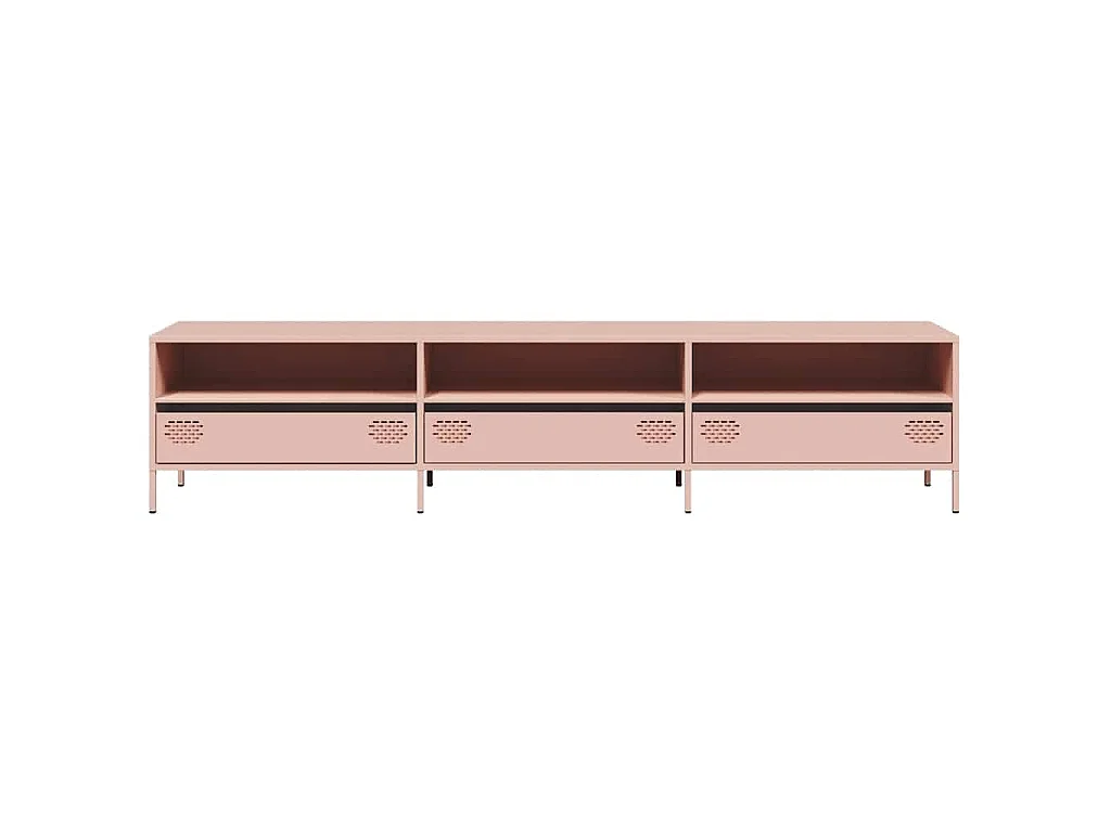 Tv-meubel 202x39x43,5 cm koudgewalst staal roze