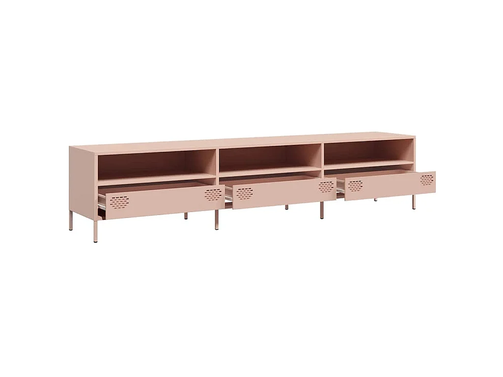 Tv-meubel 202x39x43,5 cm koudgewalst staal roze