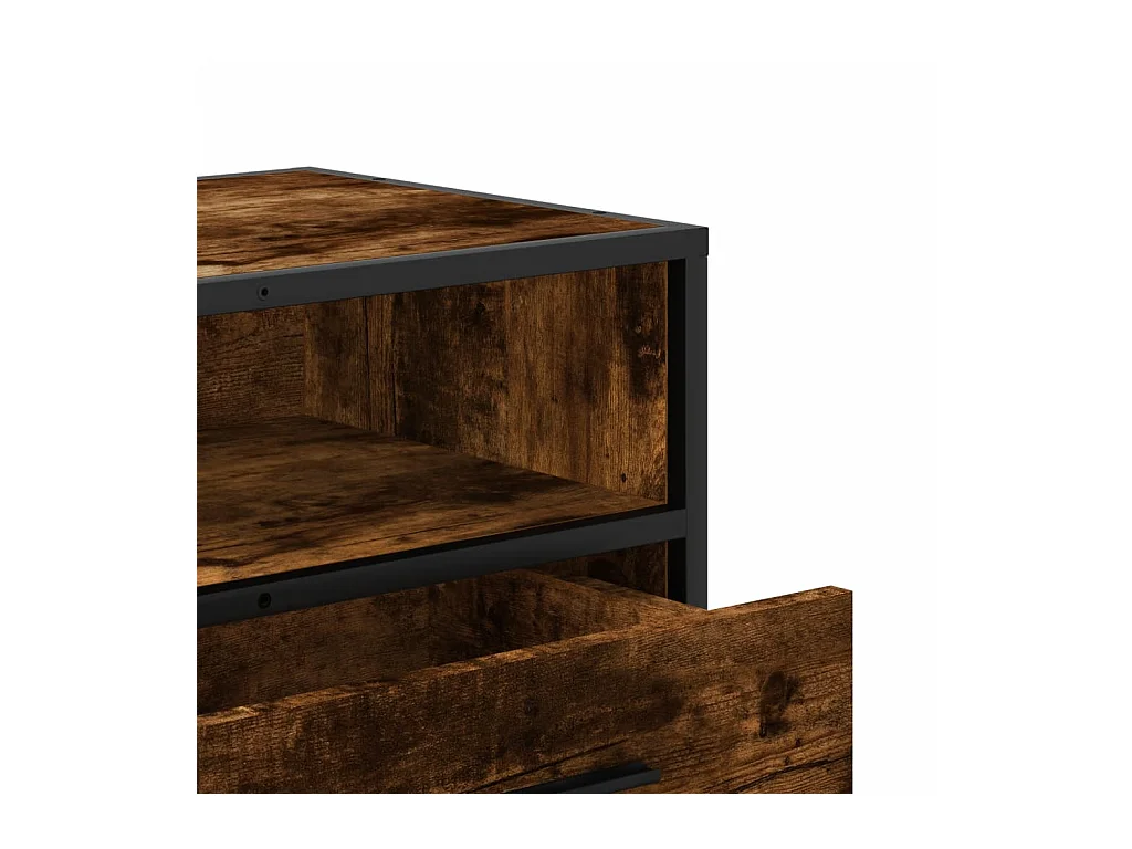 Móvel p/ TV 80x34,5x40 cm deriv. madeira/metal carvalho fumado