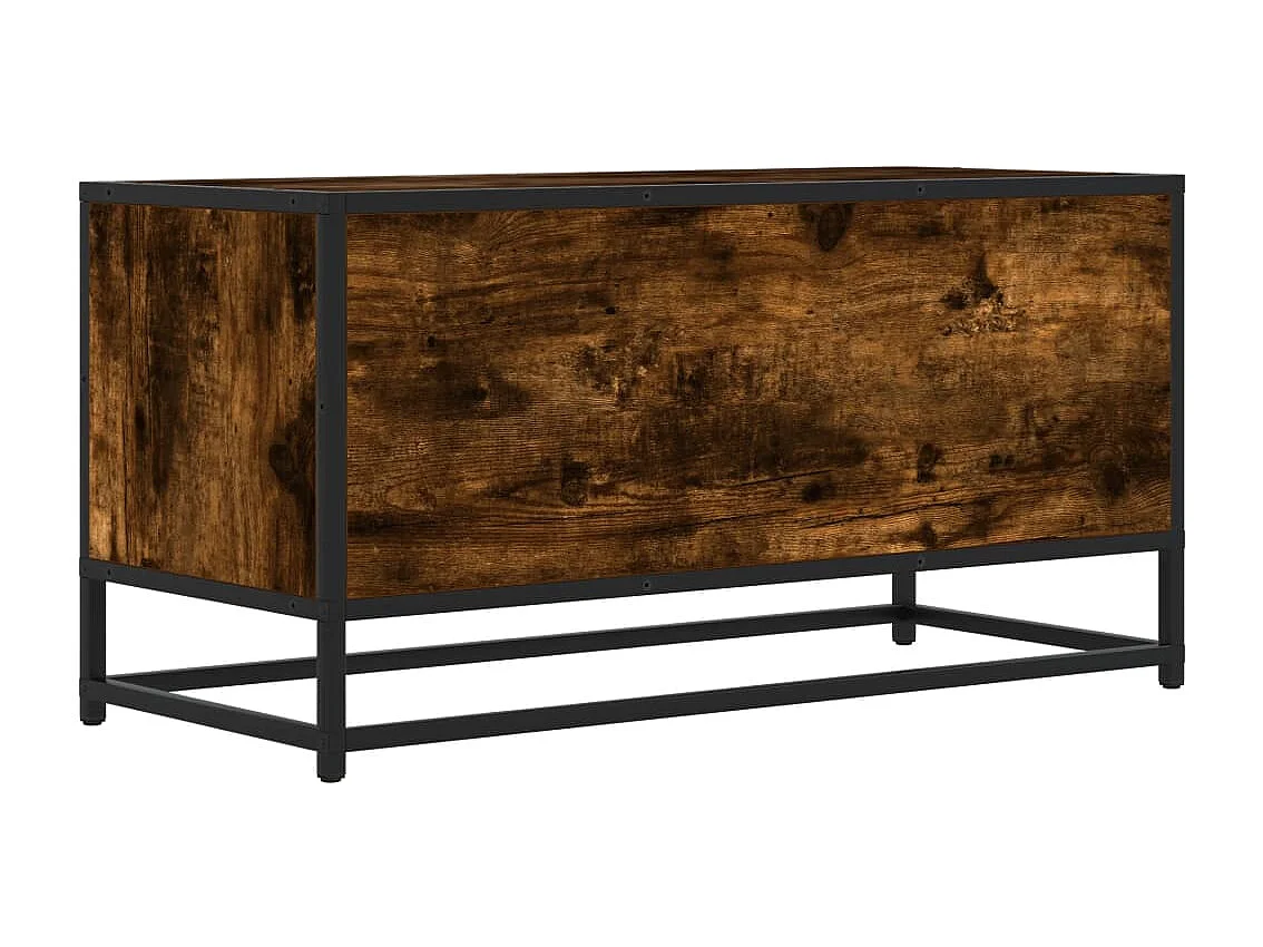 Meuble TV chêne fumé 80x34,5x40 cm bois d'ingénierie et métal