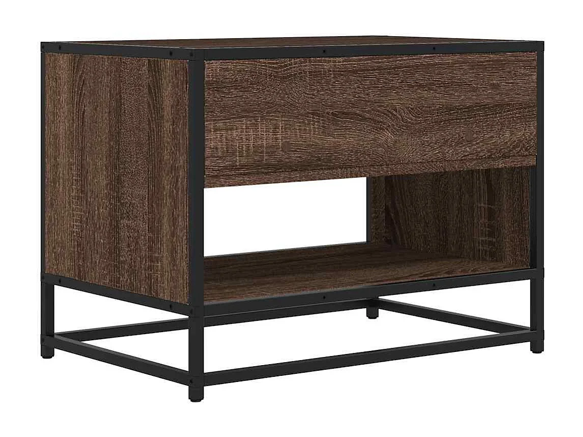 Mobile TV Rovere Marrone 61x40x46 cm Legno Multistrato Metallo