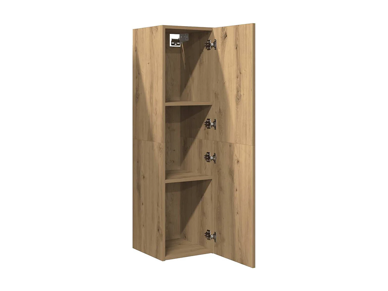 Meuble TV chêne artisanal 30,5x30x110 cm bois d'ingénierie