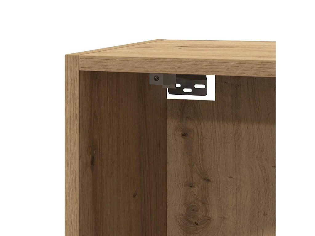 Meuble TV chêne artisanal 30,5x30x110 cm bois d'ingénierie