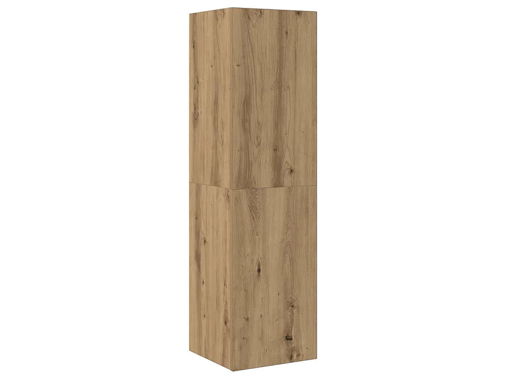 Meuble TV chêne artisanal 30,5x30x110 cm bois d'ingénierie