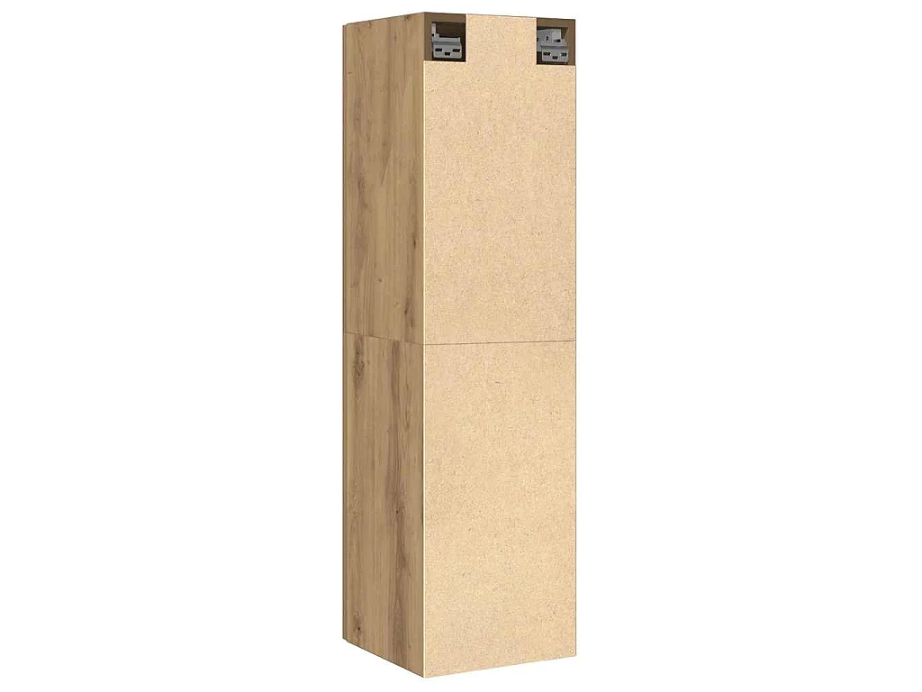 Meuble TV chêne artisanal 30,5x30x110 cm bois d'ingénierie