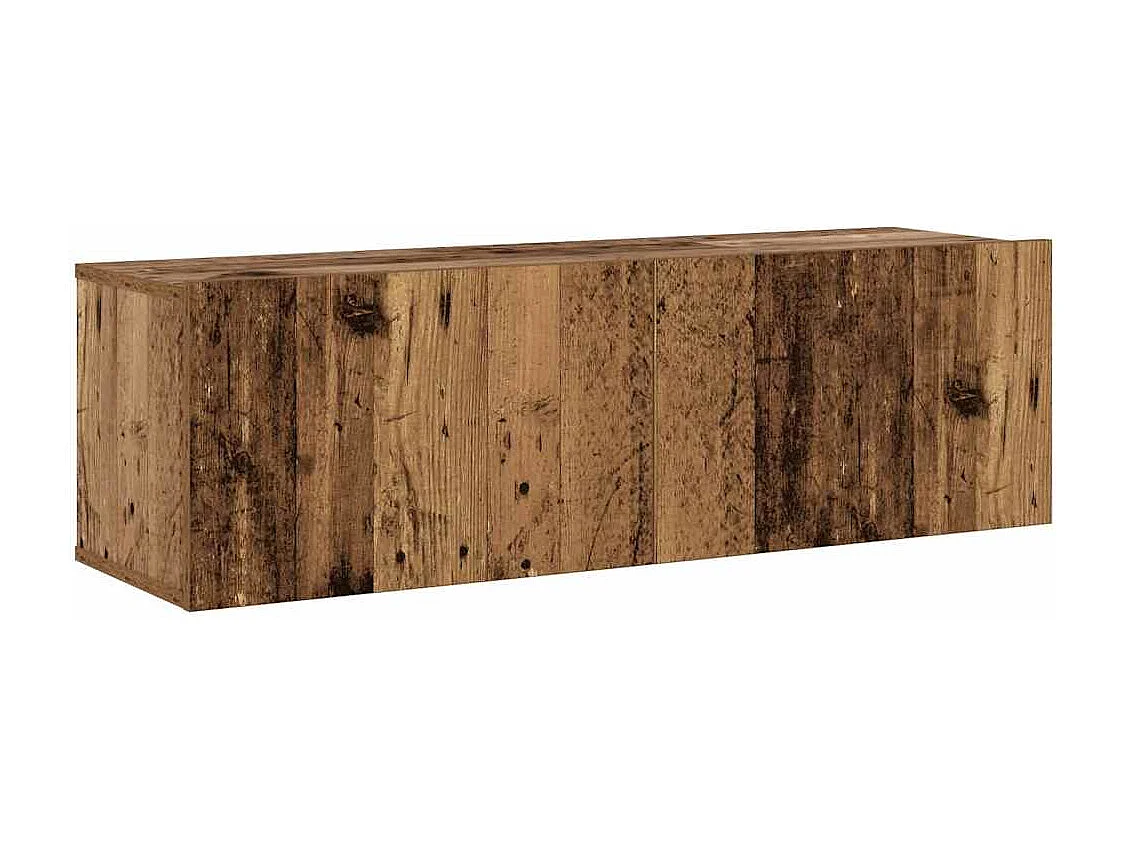 armários de TV montados na parede 3 pcs madeira velha