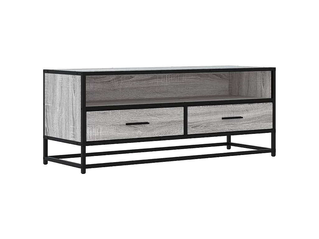 Meuble TV sonoma gris 100x34,5x40 cm bois d'ingénierie et métal