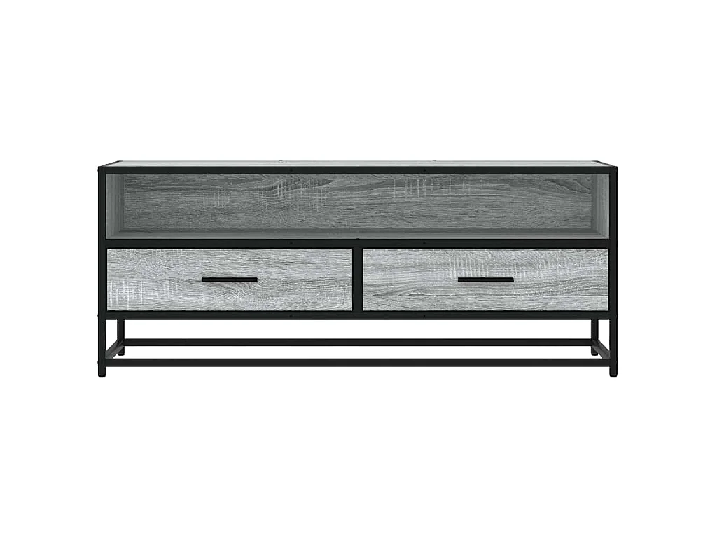 Meuble TV sonoma gris 100x34,5x40 cm bois d'ingénierie et métal
