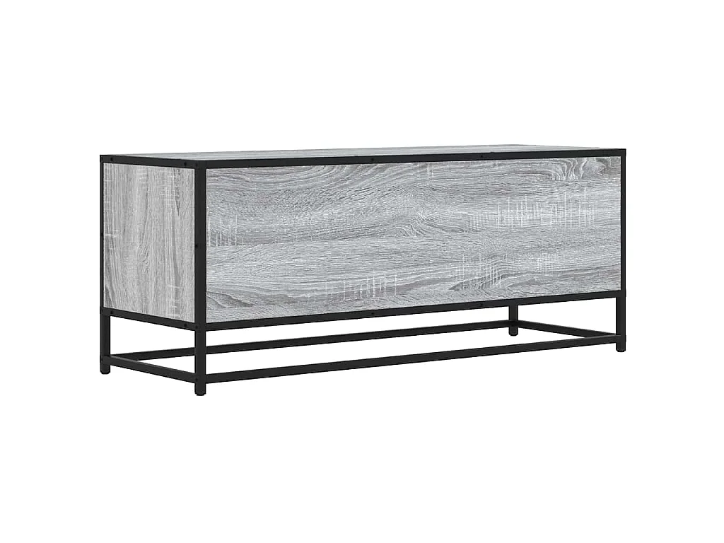 Meuble TV sonoma gris 100x34,5x40 cm bois d'ingénierie et métal