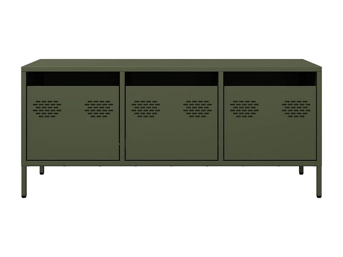 TV-Schrank Olivgrün 101,5x39x43,5 cm Kaltgewalzter Stahl