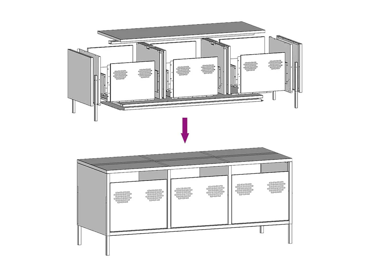 TV-Schrank Olivgrün 101,5x39x43,5 cm Kaltgewalzter Stahl