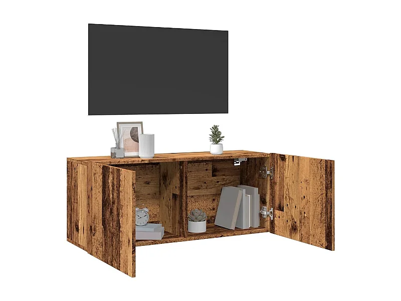Tv-meubel wandgemonteerd 100x30x41 cm oud houtkleurig