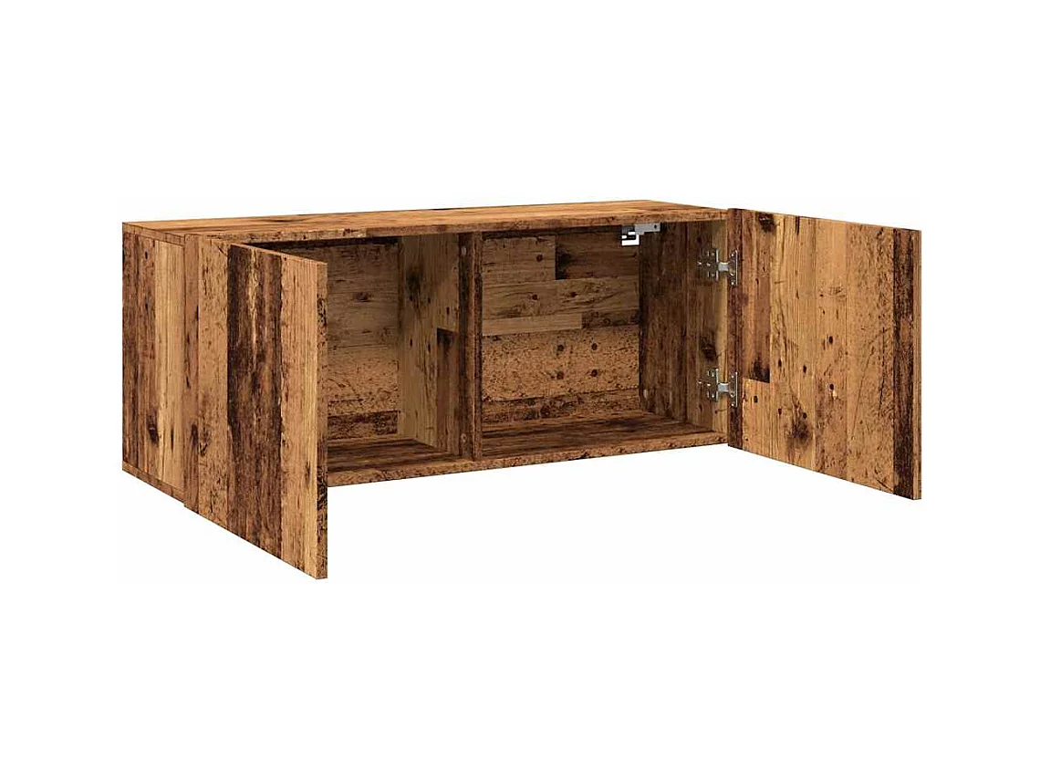 Meuble TV mural vieux bois 100x30x41 cm