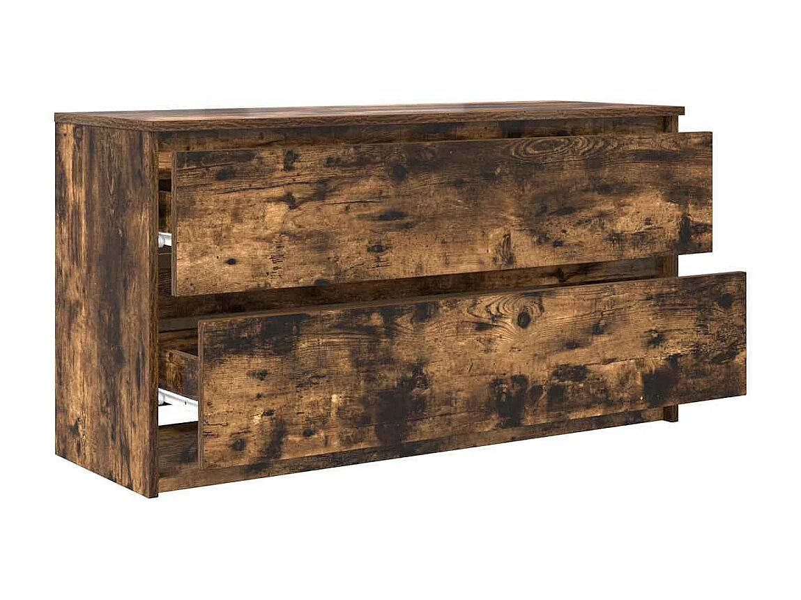 Meuble TV chêne fumé 100x35x54 cm bois d'ingénierie