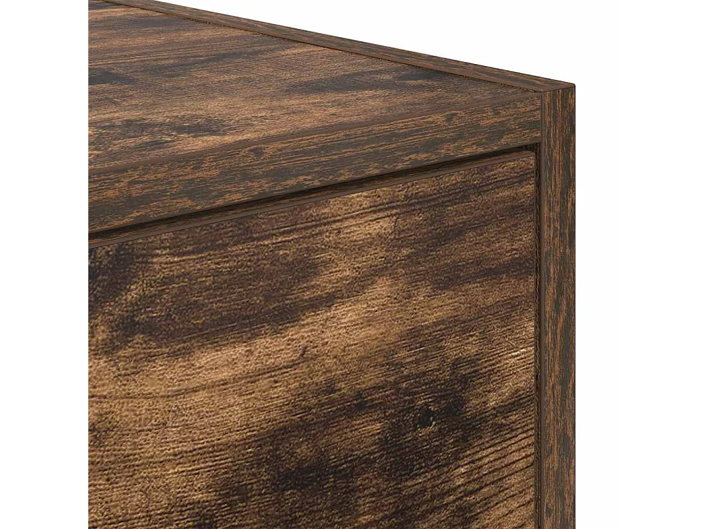 Meuble TV chêne fumé 80x31x25,5 cm bois d'ingénierie