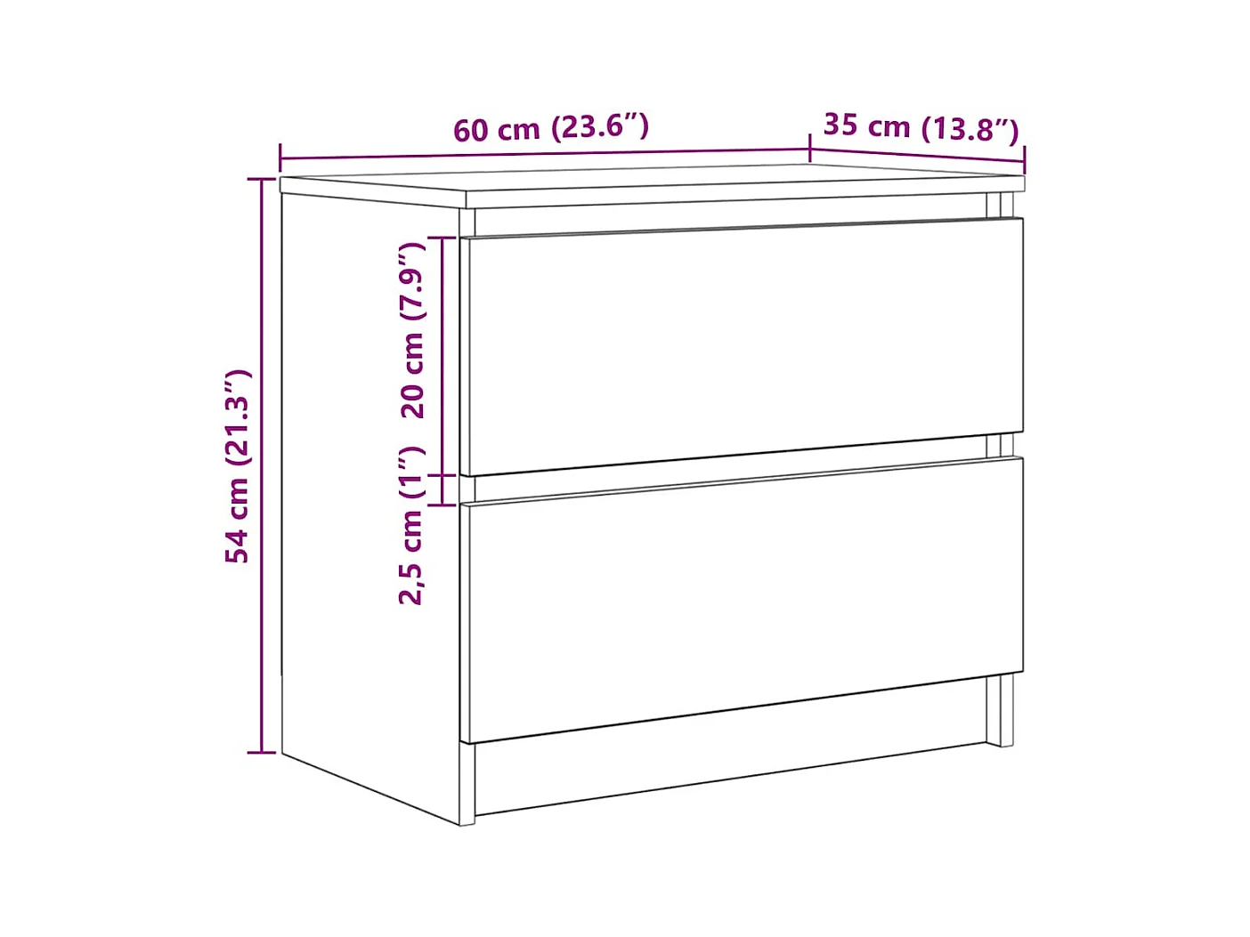 Tv-meubel 60x35x54 cm bewerkt hout bruin eikenkleur
