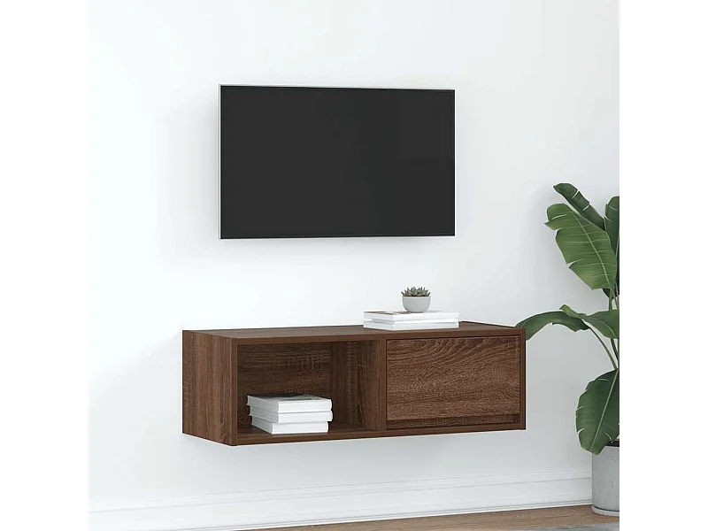 Móvel de TV 80x31x25,5cm derivados de madeira carvalho castanho