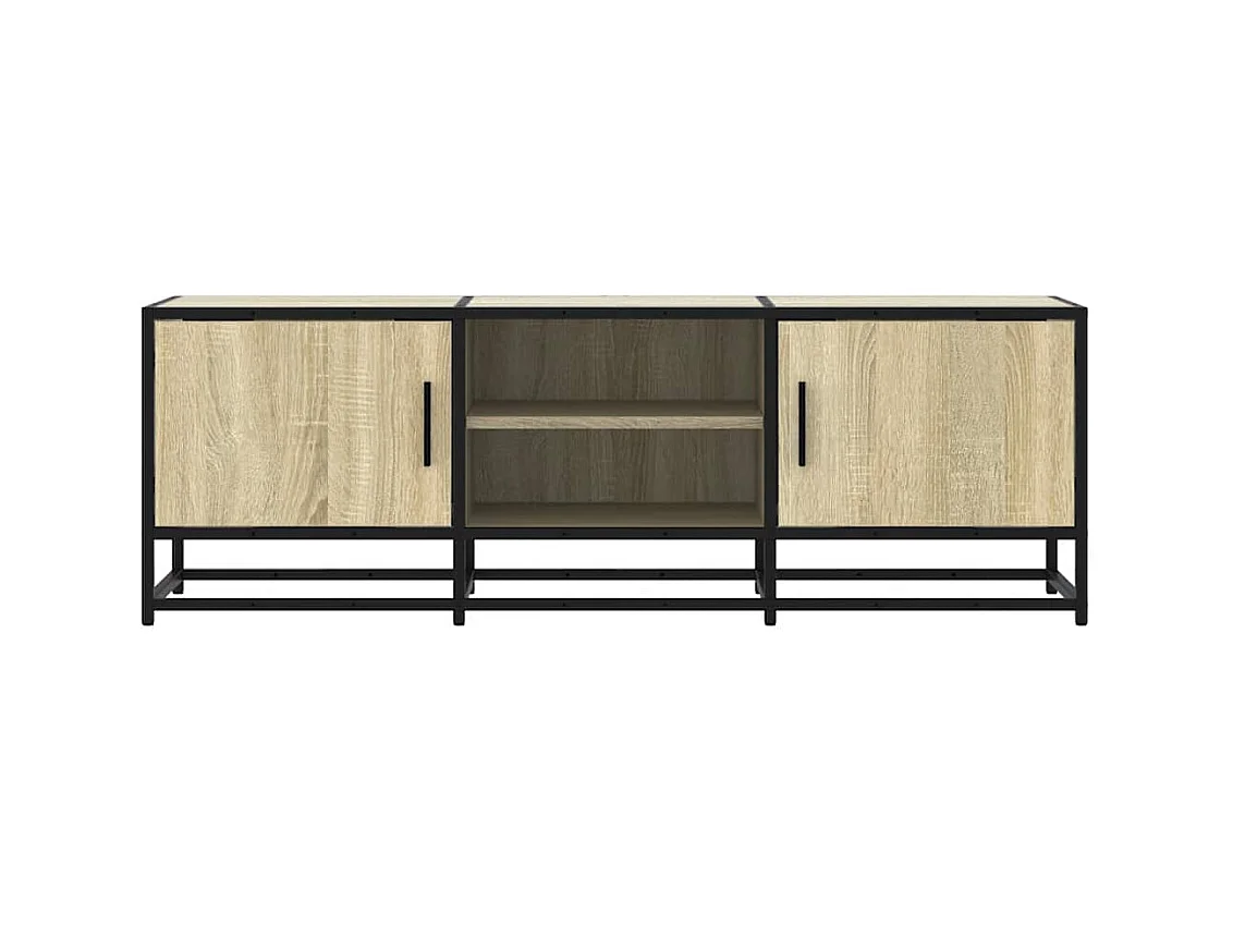Mobile TV Rovere Sonoma 120x35x41cm Legno Multistrato e Metallo