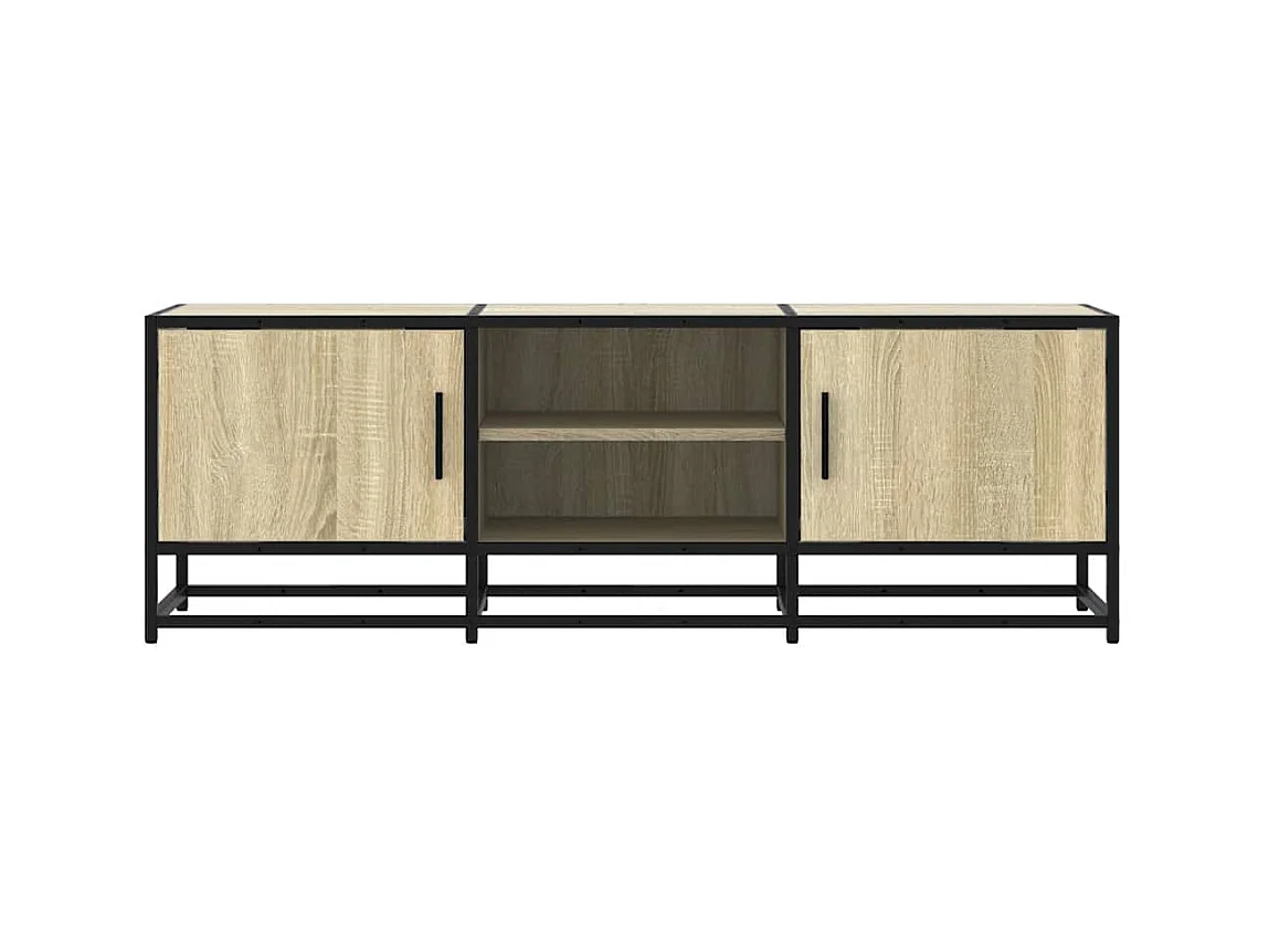 Mobile TV Rovere Sonoma 120x35x41cm Legno Multistrato e Metallo