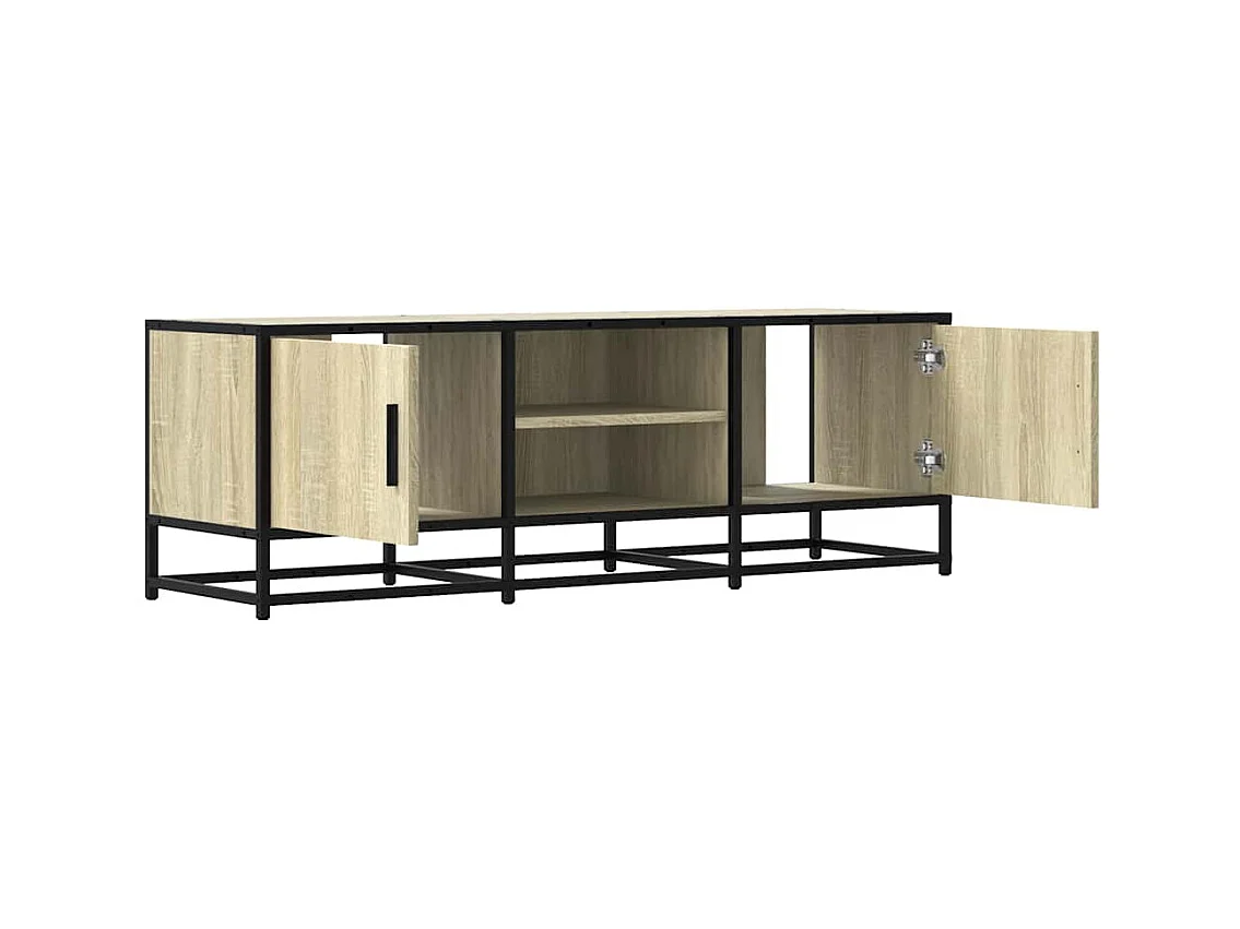 Mobile TV Rovere Sonoma 120x35x41cm Legno Multistrato e Metallo