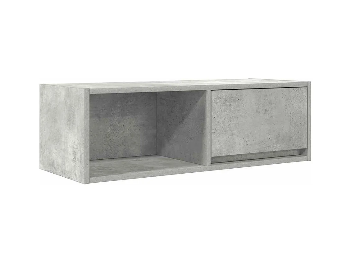 Meuble TV gris béton 80x31x25,5 cm bois d'ingénierie
