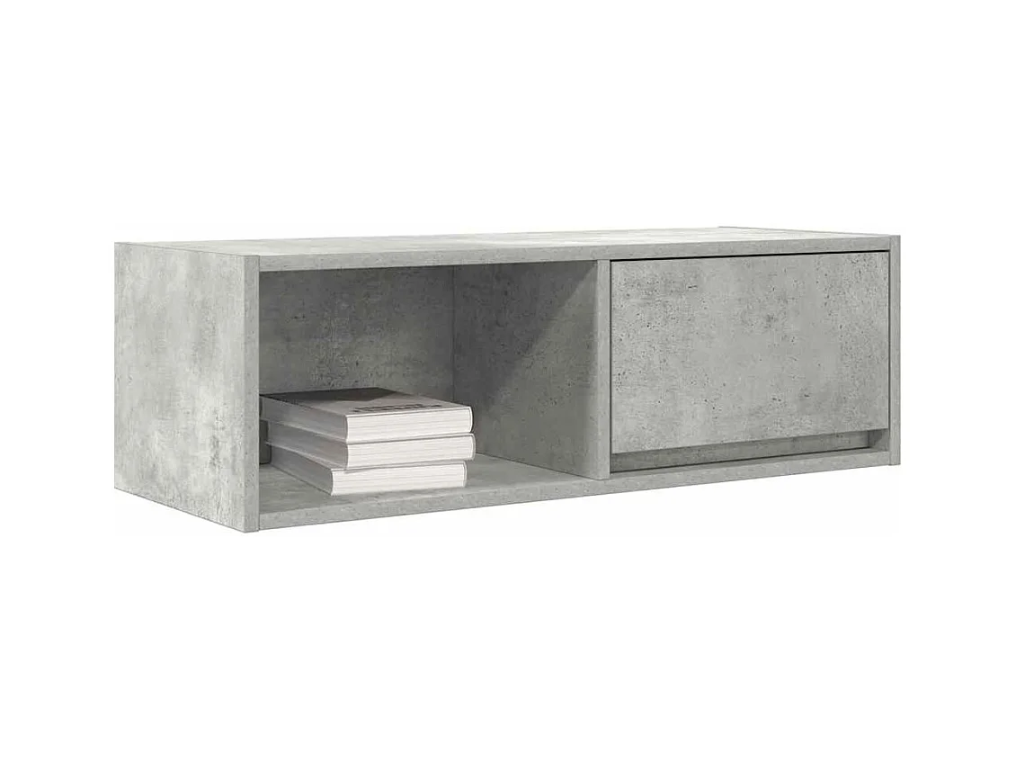 Meuble TV gris béton 80x31x25,5 cm bois d'ingénierie