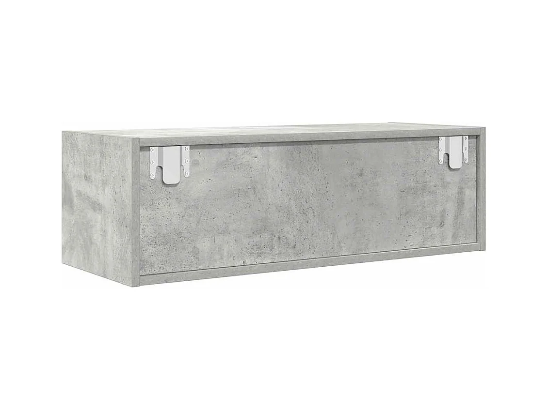 Meuble TV gris béton 80x31x25,5 cm bois d'ingénierie