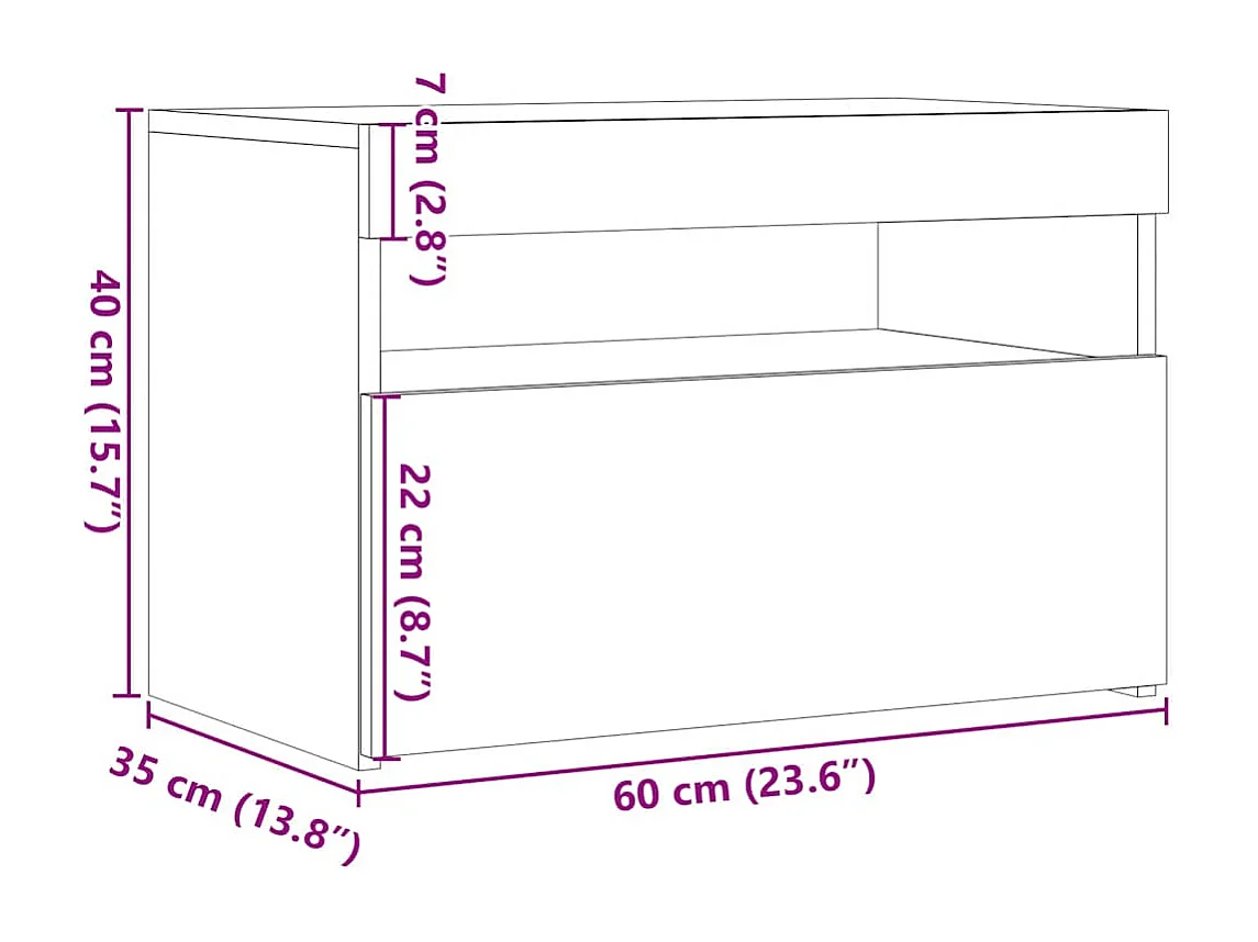 Meubles TV avec lumières LED 2 pcs chêne artisanal