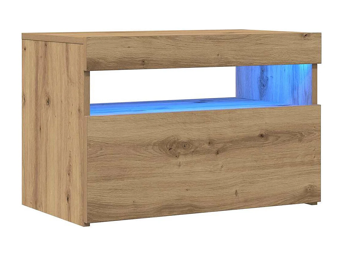 Meubles TV avec lumières LED 2 pcs chêne artisanal