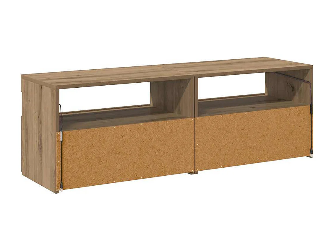 Meubles TV avec lumières LED 2 pcs chêne artisanal